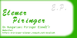 elemer piringer business card